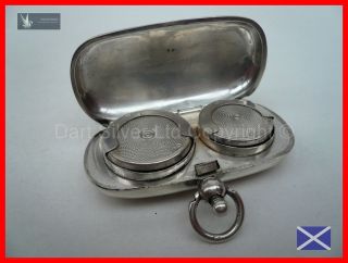  Cut Sterling Silver 2 Compartment Sovereign Case~HM Chester 1912