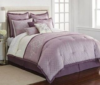 QUEEN   JCP J.C. Penney Home   Serena 10 pc Purple COMPLETE BED SET