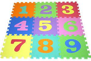 60 KIDS LEARNING NUMBERS PLAY MAT INTERLOCKING TILES PLAYMAT USE WITH 