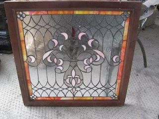 HAND MADE STAINED GLASS WINDOW WITH FRAME BP101 1