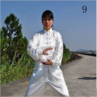  Martial Art Jacket Pants Unisex Tai Chi Uniform Chinese Black/White
