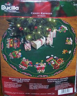 Bucilla CANDY EXPRESS Felt Christmas Tree Skirt TRAIN Factory Direct 