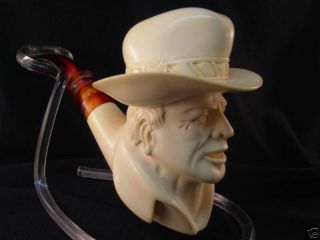 COWBOY Meerschaum Smoking Pipe Great Collection Item in a CASE With 