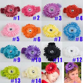 optional baby girl hair daisy flower bow clip headband new 14 colours 