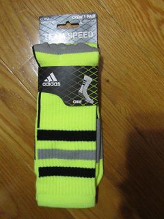 Adidas Elite Crew Socks Climate Neon Lime Green Yellow Volt Team Speed 