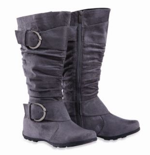 Womens Shoes Knee High Faux Suede Flat Boots