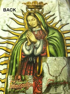 Virgen de guadalupe. Virgin Mary t shirt, white, amazing amazing 
