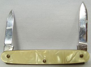 Vintage Autopoint Chicago USA Folding Pocket Knife w/Pearl Handle PAT 