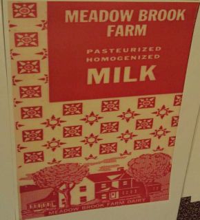 Old Mt. Pleasant Pa. Meadow Brook Farm Dairy Milk Carton Poster Repo