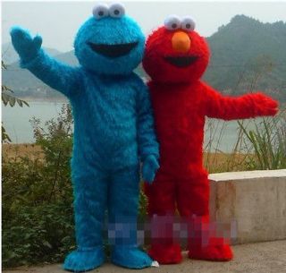 Red Elmo and Cookie Monster Mascot Cartoon Costume Fancy party dress 