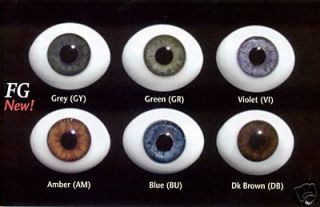 Doll Eyes, #FG High Quality Glass Flat Eyes 8mm