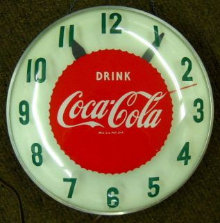 VINTAGE 1950S COCA COLA COKE WALL CLOCK   RARE   REALLY NICE