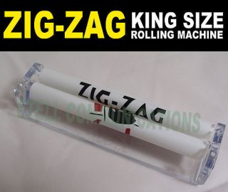 CIG ROLLING MACHINE ZIG ZAG KING SIZE CRYSTAL CLEAR CIGARETTE ROLLER 