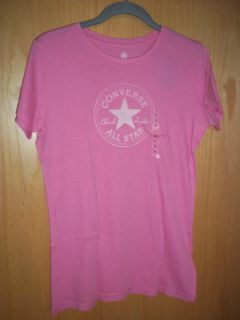 Womans Converse Pink T Shirt Chuck Taylor All Star Tee Size LARGE NWT 