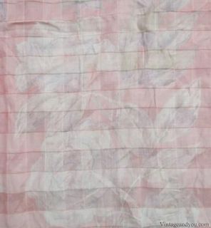 Vintage Saree Pink Silk Blend Printed Fabric Women Sarong Indian Deco 