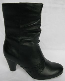 BNIB Clarks Ladies Lucio Auto Black Leather Ankle Boots