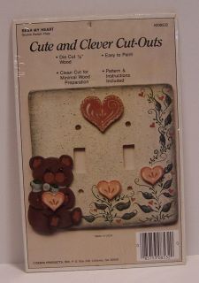 Cute Clever Cut Outs Bear My Heart 008532 Wall Switch Plate Die Cut 