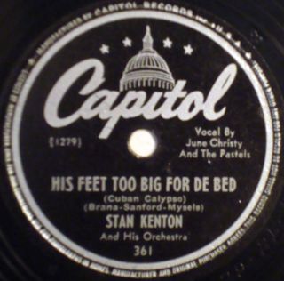   & ORCHESTRA His Feet Too Big For De Bed CAPITOL 78 361 JUNE CHRISTY