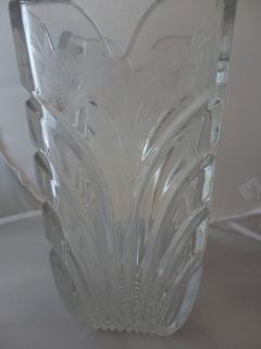   Lead Crystal Tall Vase Poland Clear Glass Floral Vintage Clean Etch