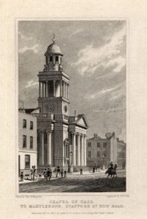 Antique Print CHAPEL EASE LONDON ENGLAND Shepherd 1827