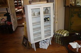 Vitnage Wood & Glass Front Painted White China Cabinet Petite Depth 