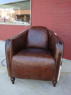 Leather and Hair on Hide Cowhide Pub Club Chair Rocket Chair Design