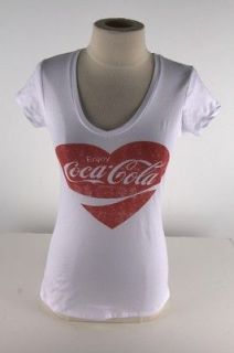 Coca Cola White Vintage Heart Tee Shirt 1700