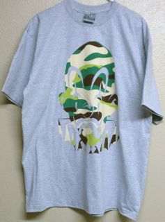   Graphic T Shirt Camouflage Clown Logo Heather Grey Mens Size 3XL New