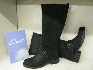Clarks Orinoco Jazz Black Leather Casual Long Boots