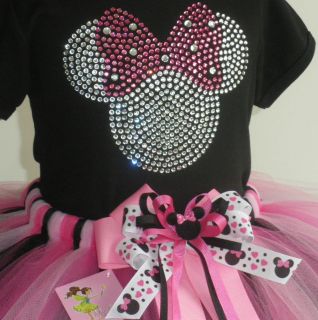 Reserved for d1  Personalized 2T Pink Minnie Mouse tutu black LONG 