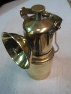 VINTAGE Old Solid Brass Carbide Miners Lamp Rare