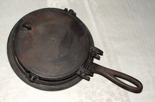 Antique Cast Iron #7 Flip Over Waffle Maker for Wood or Coal Stove