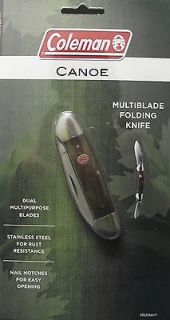 Coleman Canoe Multiblade Folding Knife Stainless Steel Blades Nail 