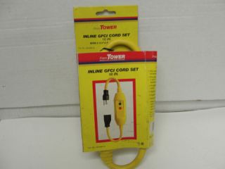 TOWER INLINE GFCI CORD SET WITH SINGLE CONNECTOR, NIB