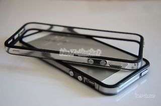 1x Black Clear Bumper Frame TPU Silicone Case for iPhone 5 5G w/volume 