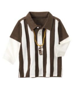 NWT Gymboree SOCCER STAR Brown Ivory Striped Referee Whistle Polo 
