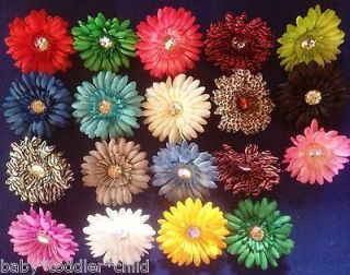 Wholesale Gerbera Flower Hair Clip Girls/Toddler/Baby Headband x12