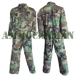 US Military Mechanics Coveralls Woodland Camo Previously Issued