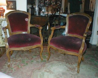   LOVELY PAIR OF MARSHALL FIELD CLUB CHAIRS. CARVED WOOD FRAME