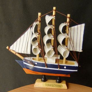 Vintage Nautical Mediterranean Sailing Boat Miniature Deco Model Free 