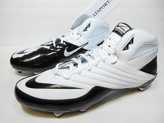   Mens Nike Super Speed D Low Football Cleats Black & White with wrench