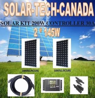 Solar Panel KIT Panneau Solaire 290W 290 Watt 2 * 145 W 30A charge LCD 