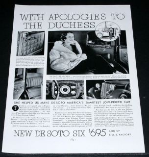 1933 OLD MAGAZINE PRINT AD, NEW DESOTO SIX, SMARTEST CHEAP CAR