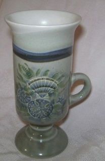 Blue Seashell Otagiri Coffee Mug Japan Hand Crafted Tall Slender Sea 