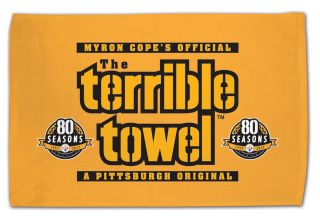 NEW STEELERS 80TH SEASON MYRON COPE TERRIBLE TOWEL OFFICIALLY LICENSED