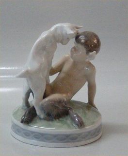 Royal Copenhagen 0498 RC Faun with goat Chr. Thomsen In mint and nice 