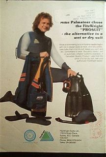 1981 Mike Palmateer NHL goalie TML skin diver suit old AD Dacor Pacer 