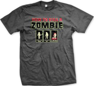 How To Kill A Zombie  Zombies Sayings Instructions Funny Horror  Mens 