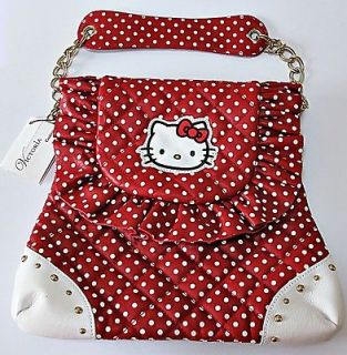 Victoria Couture Hello Kitty Red Color Shopping Bag 100% Leather RARE