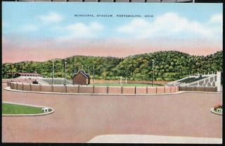 PORTSMOUTH OH OHIO Municipal Stadium Vintage Linen View Postcard Early 